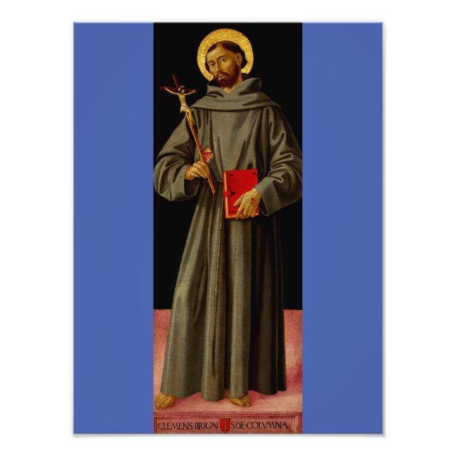 Saint Francis av Assisi av Antoniazzo Romano Fototryck (Framsidan)