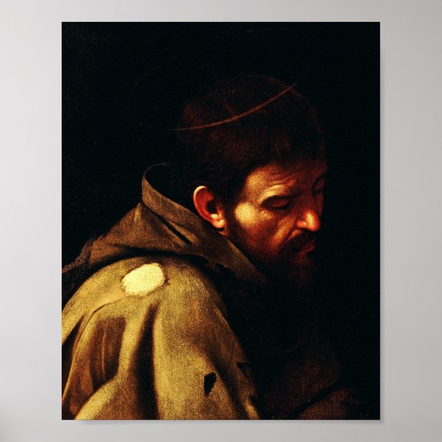 Saint Francis av Assisi av Caravaggio Poster (Framsidan)