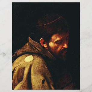 Saint Francis av Assisi av Caravaggio Reklamblad