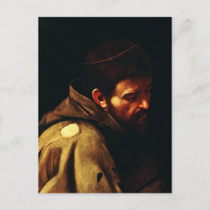 Saint Francis av Assisi av Caravaggio Vykort