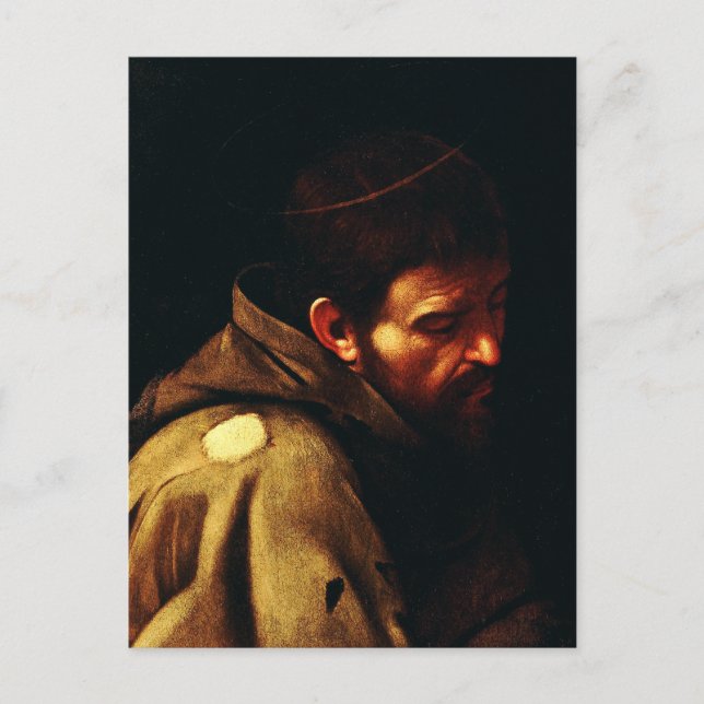 Saint Francis av Assisi av Caravaggio Vykort (Framsida)