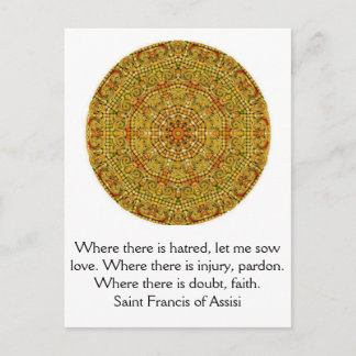 Saint Francis av Assisi citerar om kärlek och tro Vykort
