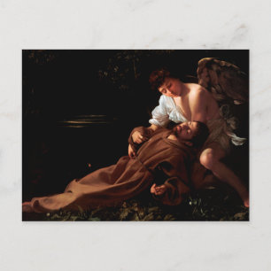 Saint Francis av Assisi i Ecstasy av Caravaggio Vykort