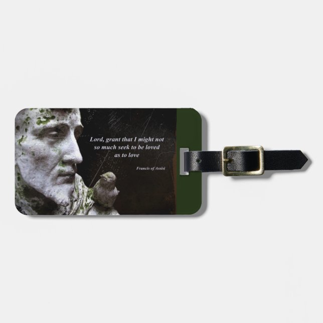 Saint Francis av Assisi och Bird Quote Bagagebricka (Horisontell Framsida)