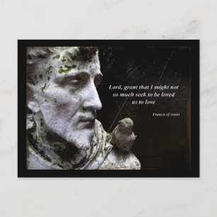 Saint Francis av Assisi och Bird Quote Vykort