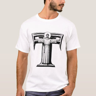 Saint Francis av Assisi som franciskanerska Tau 1 T Shirt