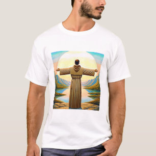 Saint Francis av Assisi som franciskanerska Tau 2 T Shirt