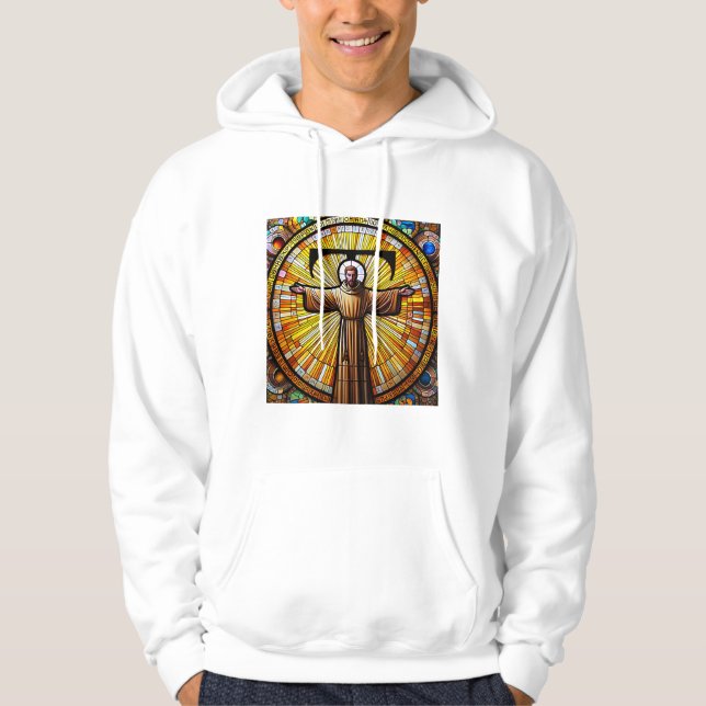 Saint Francis av Assisi som franciskanerska Tau 3 Hoodie (Framsida)