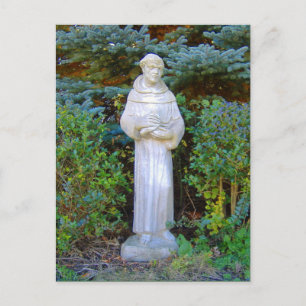 Saint Francis av Assisi Statue på Yard. Vykort
