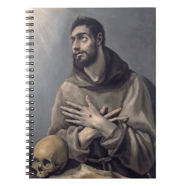 Saint Francis av El Greco Anteckningsbok Med Spiral (Framsidan)