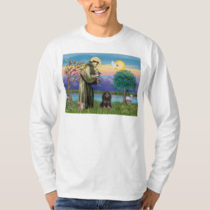 Saint Francis & Black-Tan Cocker Spain Tee Shirt