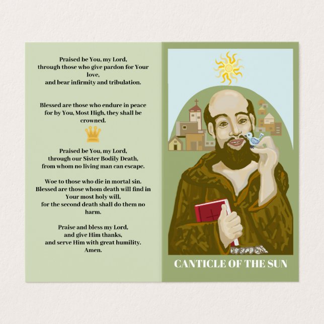 Saint Francis Canticle i Sol Visitkort (Utsida ovikt)