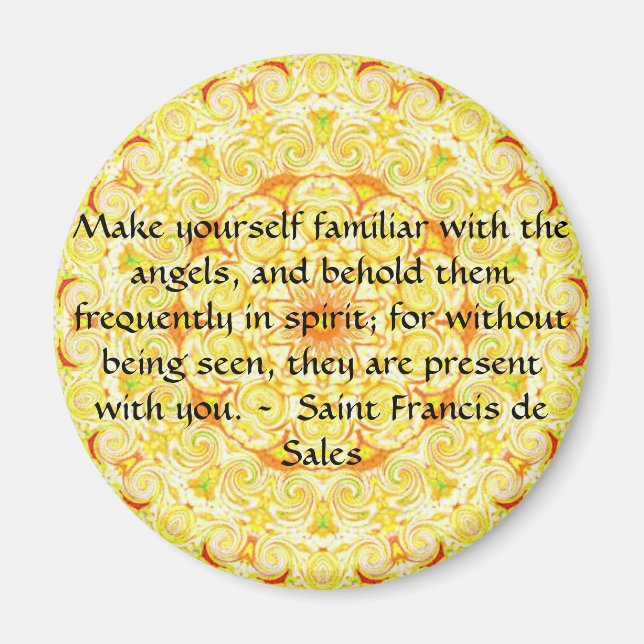 Saint Francis de Sales QUOTE om Änglar Magnet (Framsidan)