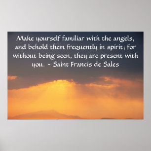 Saint Francis de Sales QUOTE om Änglar Poster