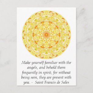 Saint Francis de Sales QUOTE om Änglar Vykort