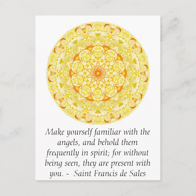 Saint Francis de Sales QUOTE om Änglar Vykort (Framsida)
