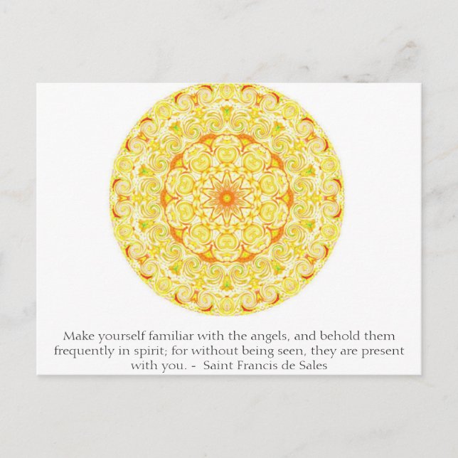 Saint Francis de Sales QUOTE om Änglar Vykort (Framsida)
