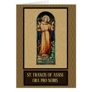 Saint Francis   Glaslagat glas   Peace Prayer Hälsningskort
