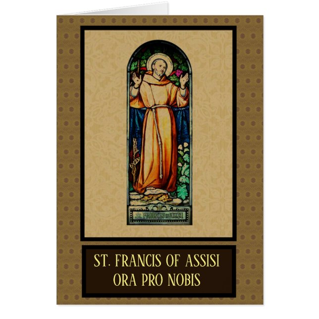 Saint Francis | Glaslagat glas | Peace Prayer Hälsningskort (Framsidan)