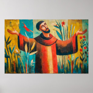 Saint Francis i Creation-berget Poster