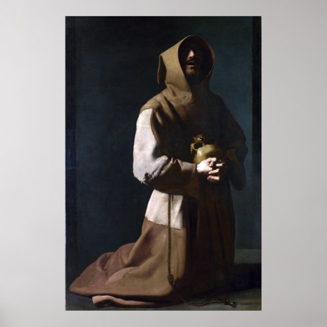 Saint Francis i Meditation (Zurbaran 1635) Poster (Framsidan)