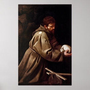 Saint Francis i Prayer - Caravaggio Poster