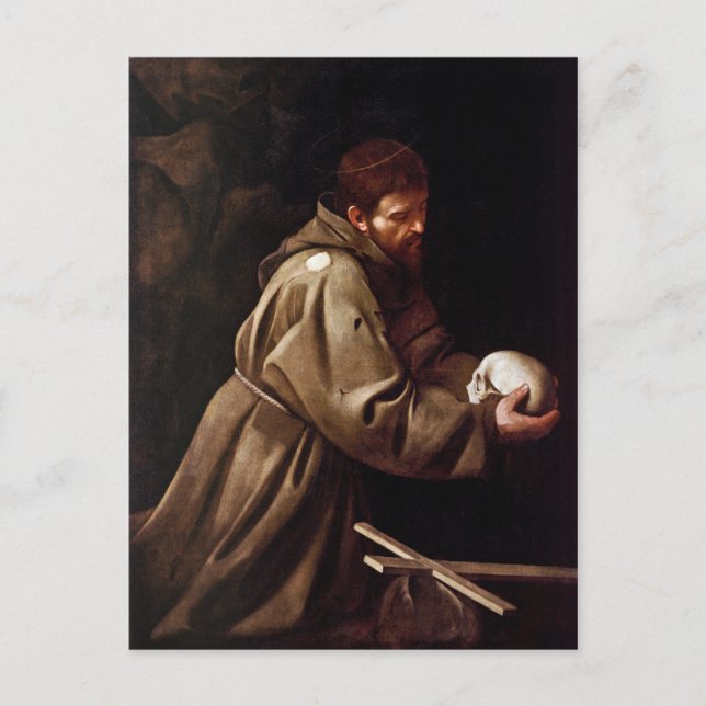 Saint Francis i Prayer - Caravaggio Vykort (Framsida)