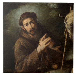 Saint Francis i Prayer (Christian Faith) Kakelplatta