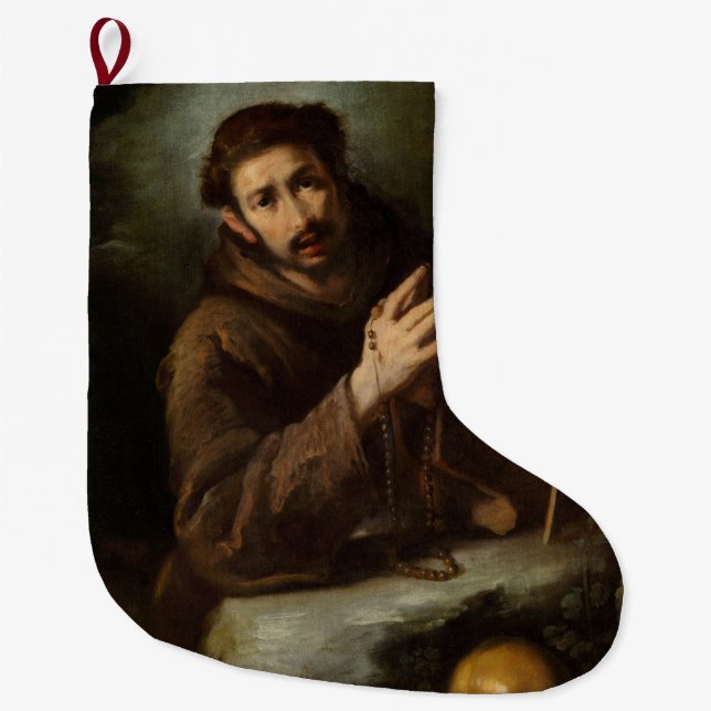 Saint Francis i Prayer (Christian Faith) Stor Julstrumpa (Framsidan)