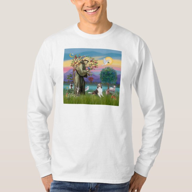 Saint Francis med djur - anpassningsbara T Shirt (Framsida)