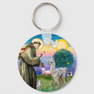Saint Francis och Llama Baby Nyckelring