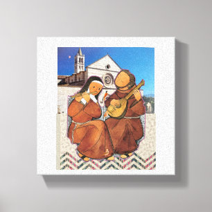 Saint Francis och Saint Clare av Assisi Canvastryck