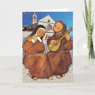 Saint Francis och Saint Clare av Assisi-kort Kort