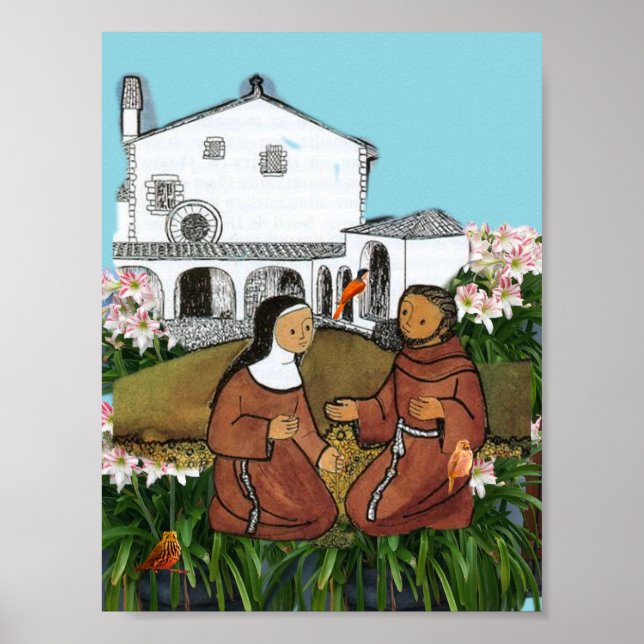 Saint Francis och Saint Clare av Assisi-kort Poster (Framsidan)