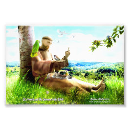 Saint Francis och sermonprediken för fåglar Fototryck