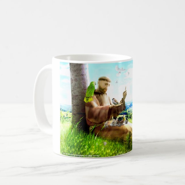 Saint Francis och sermonprediken för fåglar Kaffemugg (Framsida vänster)