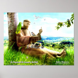 Saint Francis och sermonprediken för fåglar Poster