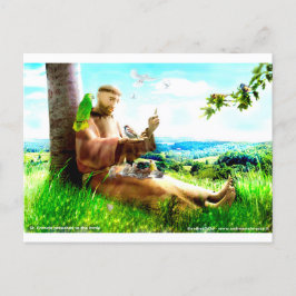 Saint Francis och sermonprediken för fåglar Vykort