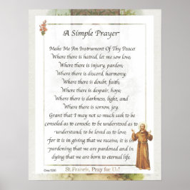Saint Francis of Assisi A SIMPLE PRAYER for Peace Poster
