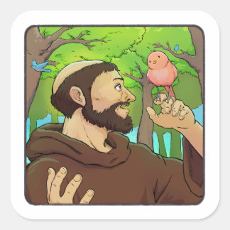 Saint Francis of Assisi Fyrkantigt Klistermärke