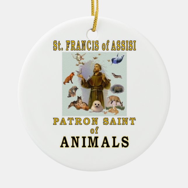 SAINT FRANCIS of ASSISI Julgransprydnad Keramik (Framsidan)