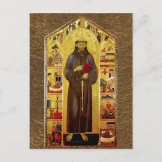 Saint Francis of Assisi Medieval Icon Vykort
