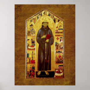 Saint Francis of Assisi Medieval Ikonography Poster