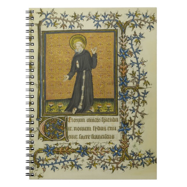 Saint Francis of Assisi Medieval Manuscript Anteckningsbok (Framsidan)