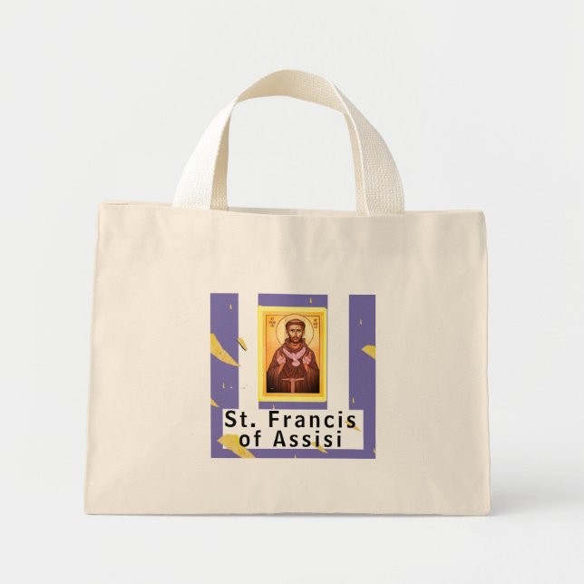 Saint Francis of Assisi Mini Tote Bag Tygkasse (Framsidan)