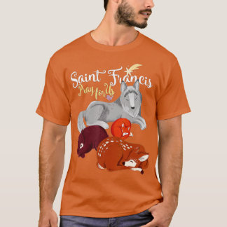 Saint Francis of Assisi Patron of Animals Varg Ani T Shirt