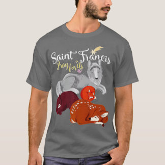 Saint Francis of Assisi Patron of Animals Varg Ani T Shirt