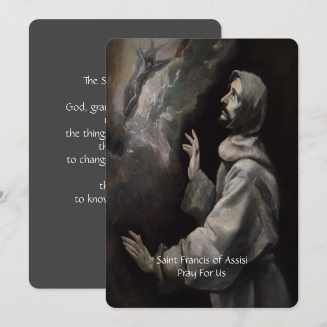 Saint Francis of Assisi Serenity Prayer Julkort (Fram/baksida)