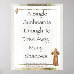 Saint Francis of Assisi Sunstråle PRAYER Poster