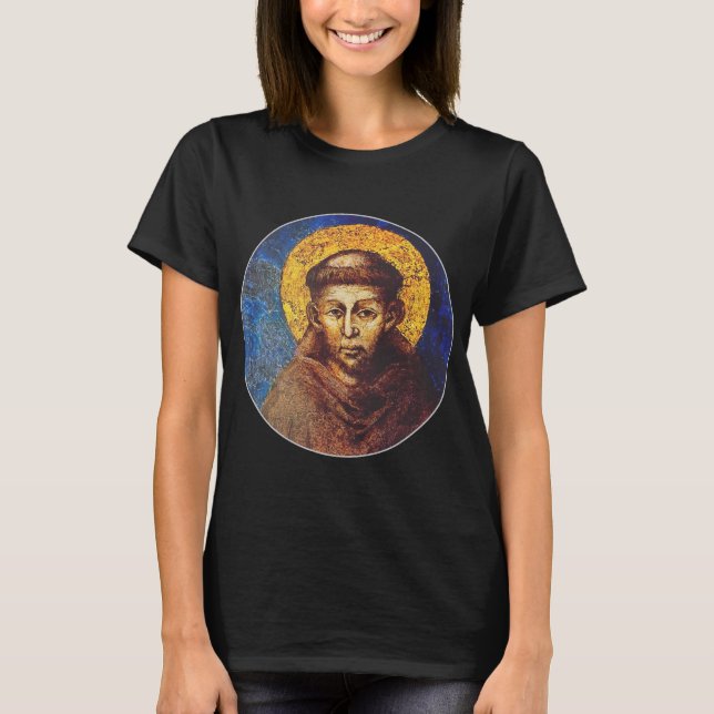 Saint Francis of Assisi The Canticle of Creation T Shirt (Framsida)